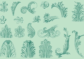 Thin Line Acanthus Decor - vector gratuit #392417